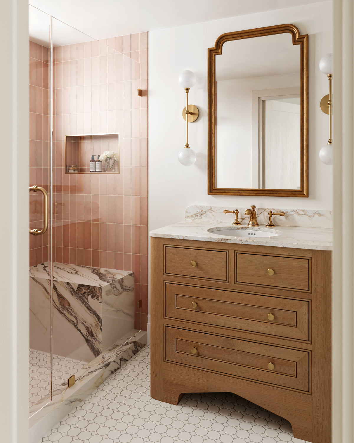 Ellie 2.5 x 8 Bullnose Matte Porcelain Tile in Blush
