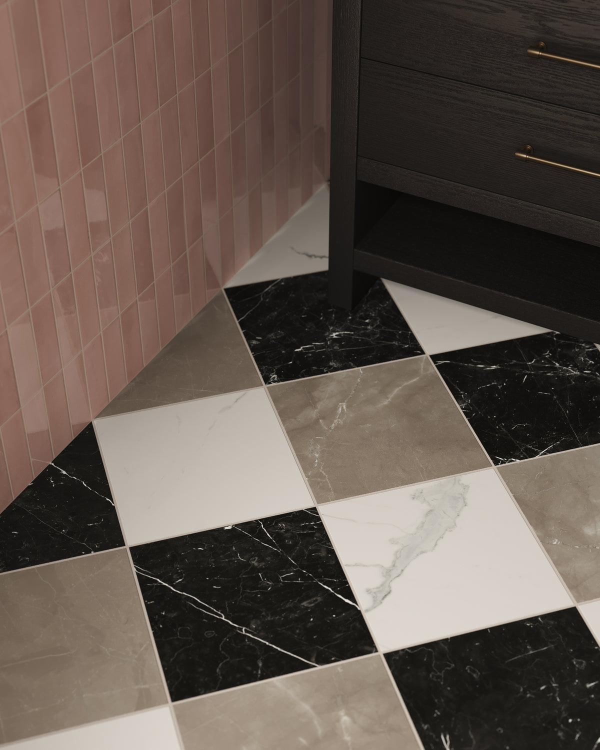 Leona 12 x 12 Matte Porcelain Tile in Nero Marquina