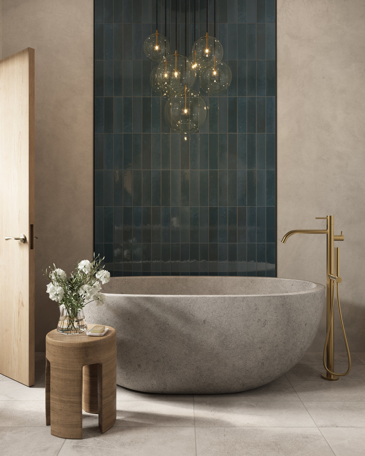 Makenna 3 x 11 Glossy Porcelain Tile in Indigo