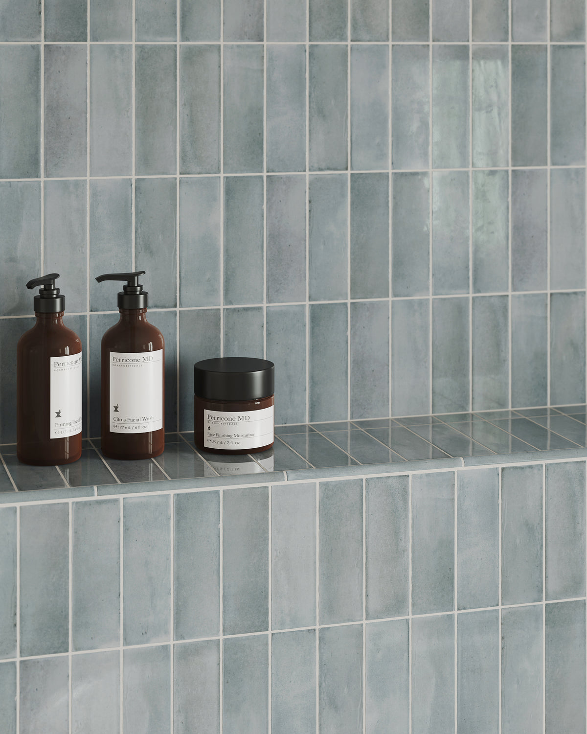 Natasha 2 x 6 Glossy Porcelain Tile in Blue Grass