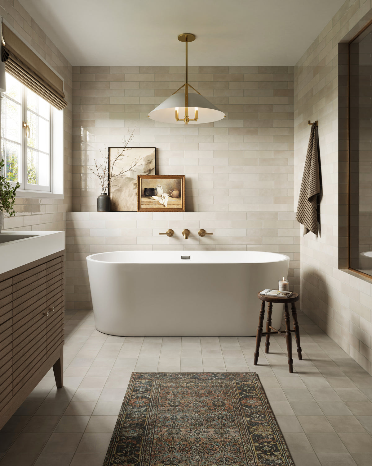Claire 3 x 12 Glossy Ceramic Tile in Eggshell