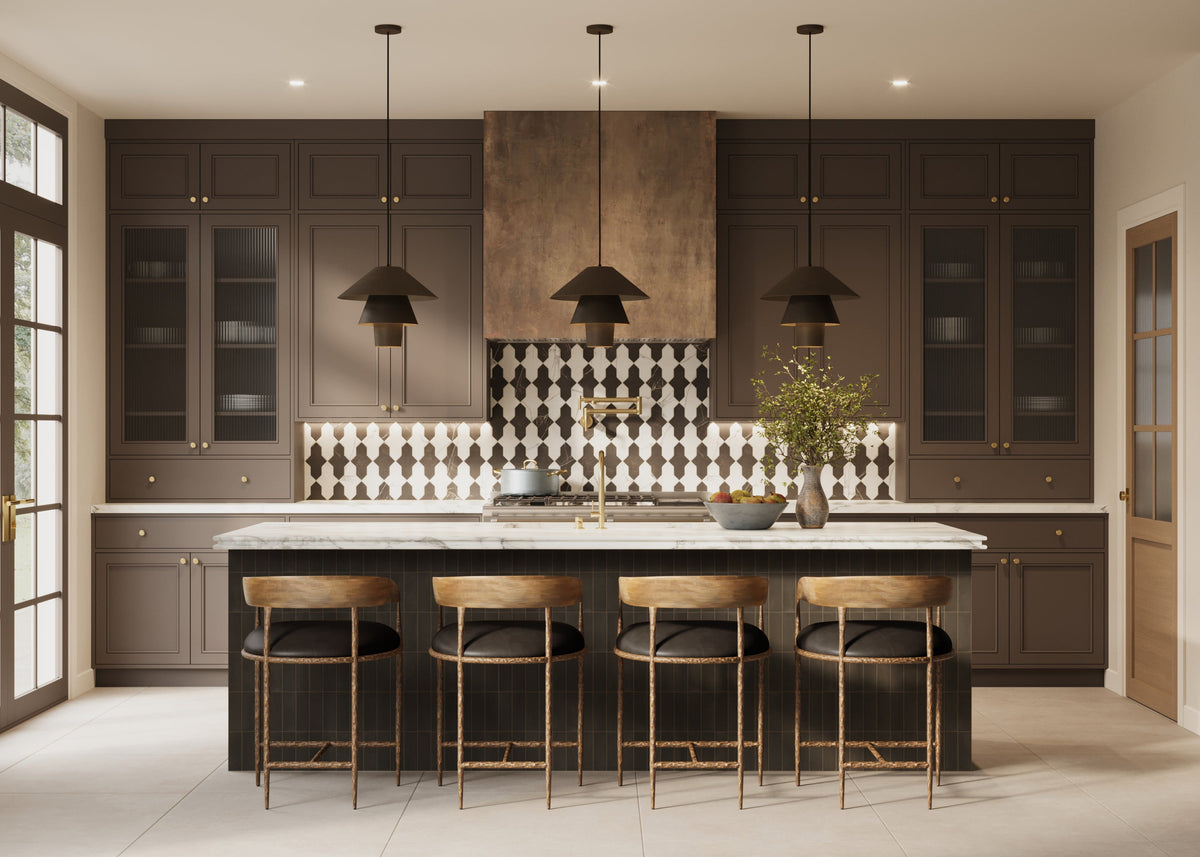 Shaffer Counter Stool in Charcoal Black Leather