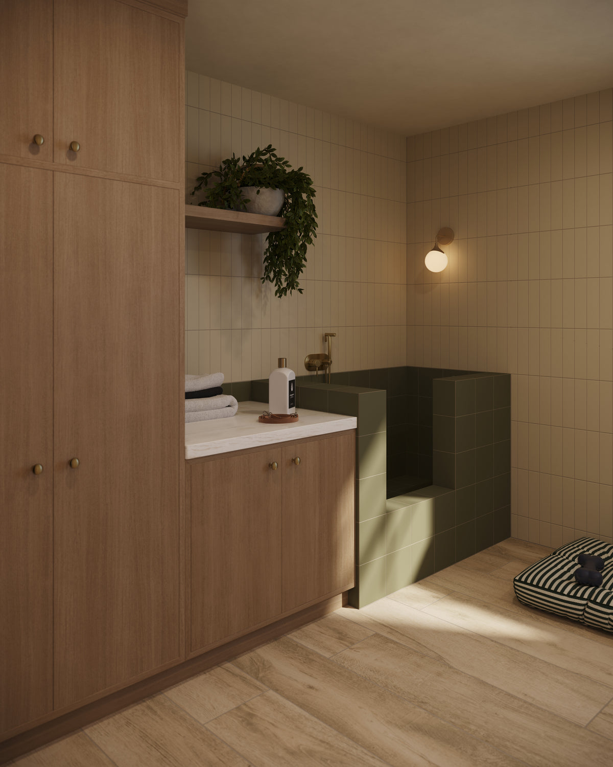 Nora 8 x 48 Matte Porcelain Tile in Crema
