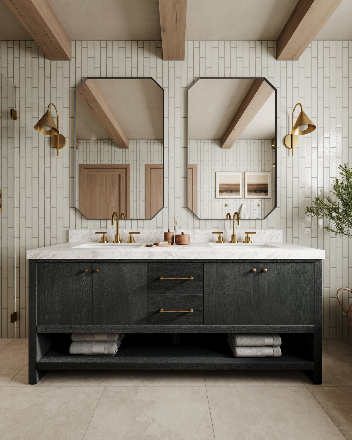 Tory 2 x 10 Glossy Porcelain Tile in Ivory