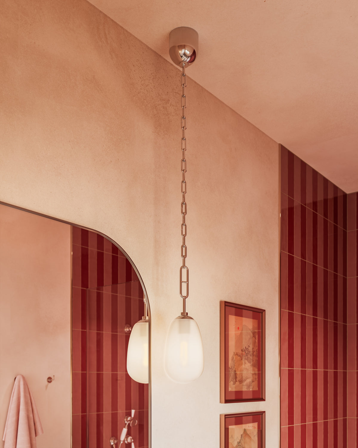 Runa 9" Pendant In Polished Nickel