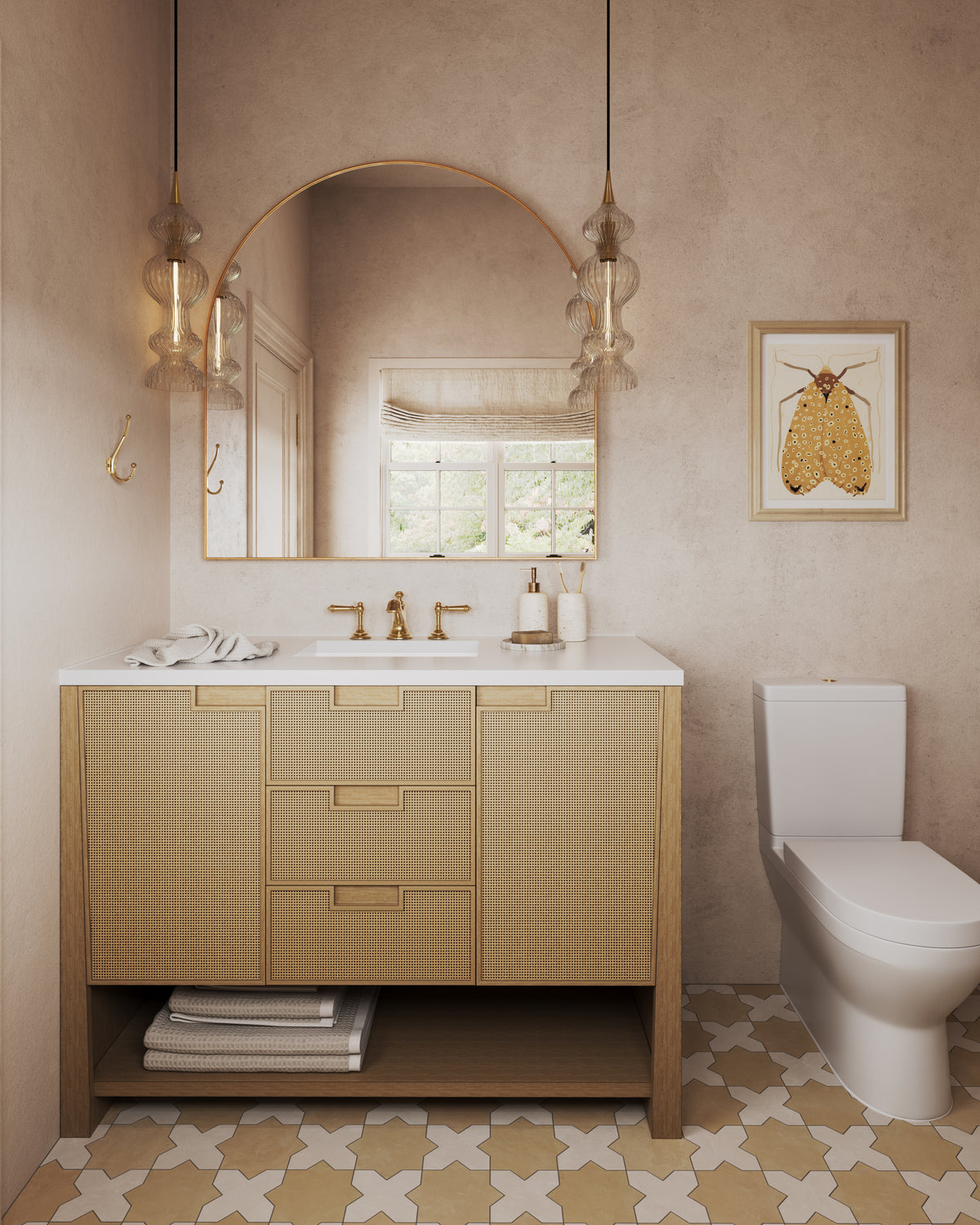 Satine Pendant In Aged Brass Clear