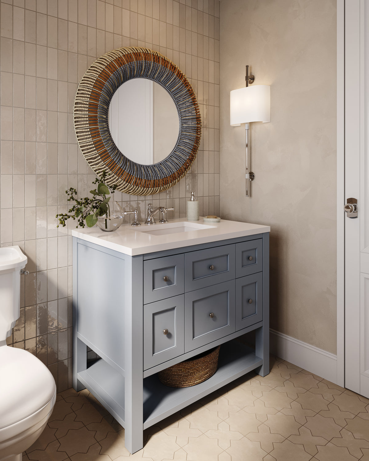 Cleo 2 x 6 Glossy Ceramic Tile in Cream