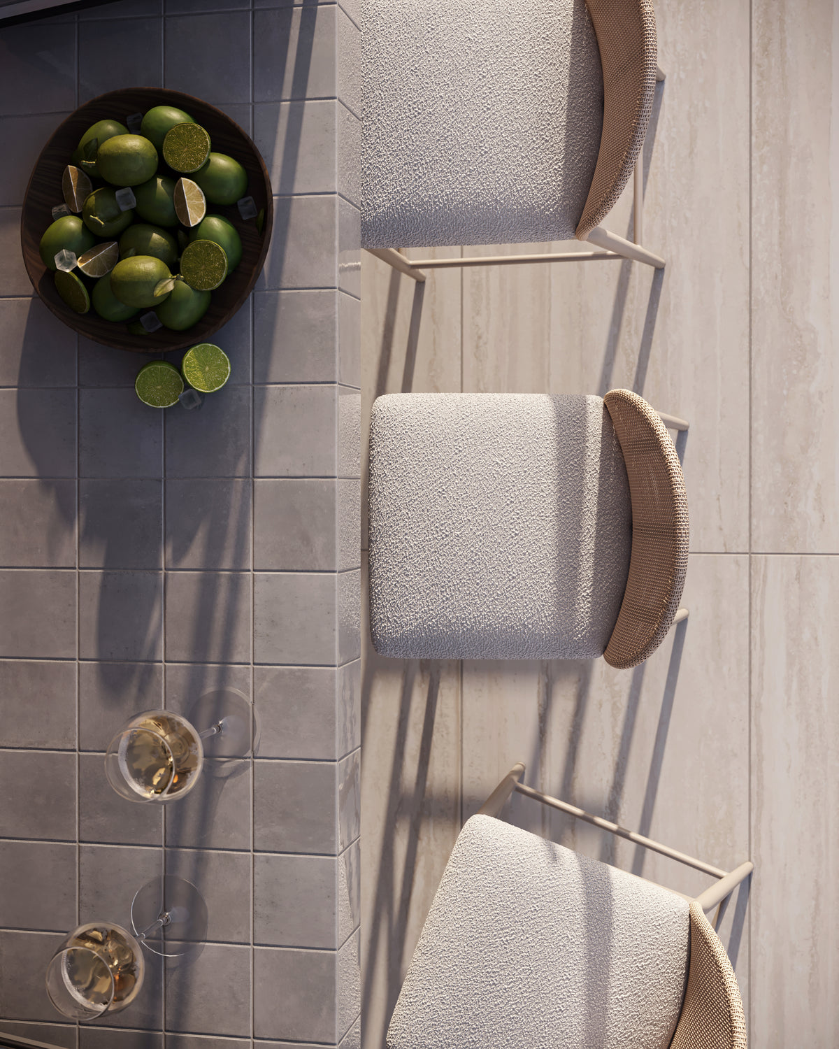 Makenna 6 x 6 Glossy Porcelain Tile in Pebble