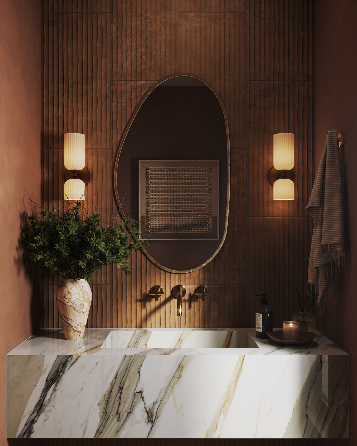 Rory Mirror in Antique Brass Iron