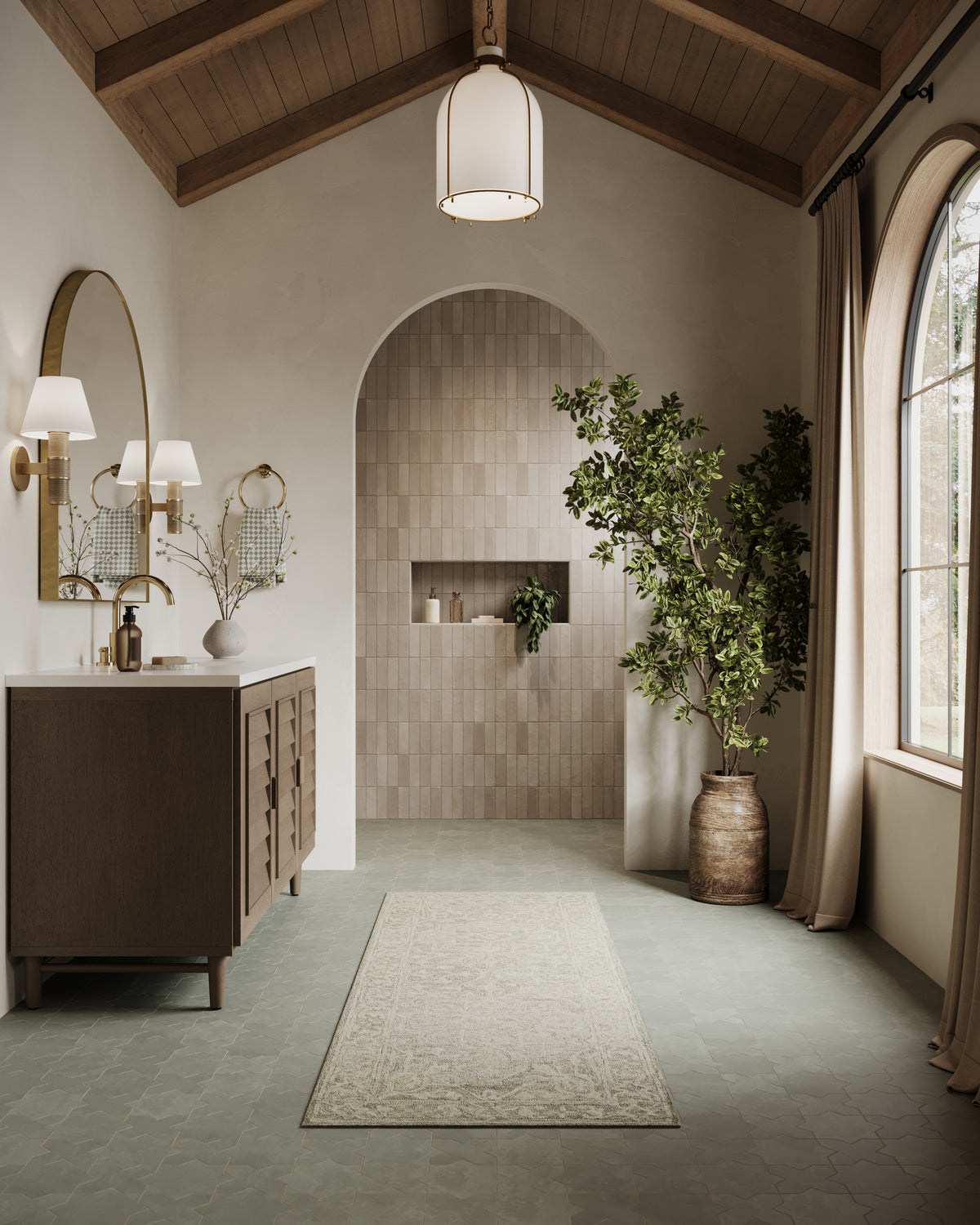Cleo 2 x 6 Glossy Ceramic Tile in Griege