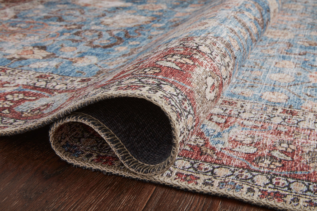 Pascal Rug in Denim / Burgundy