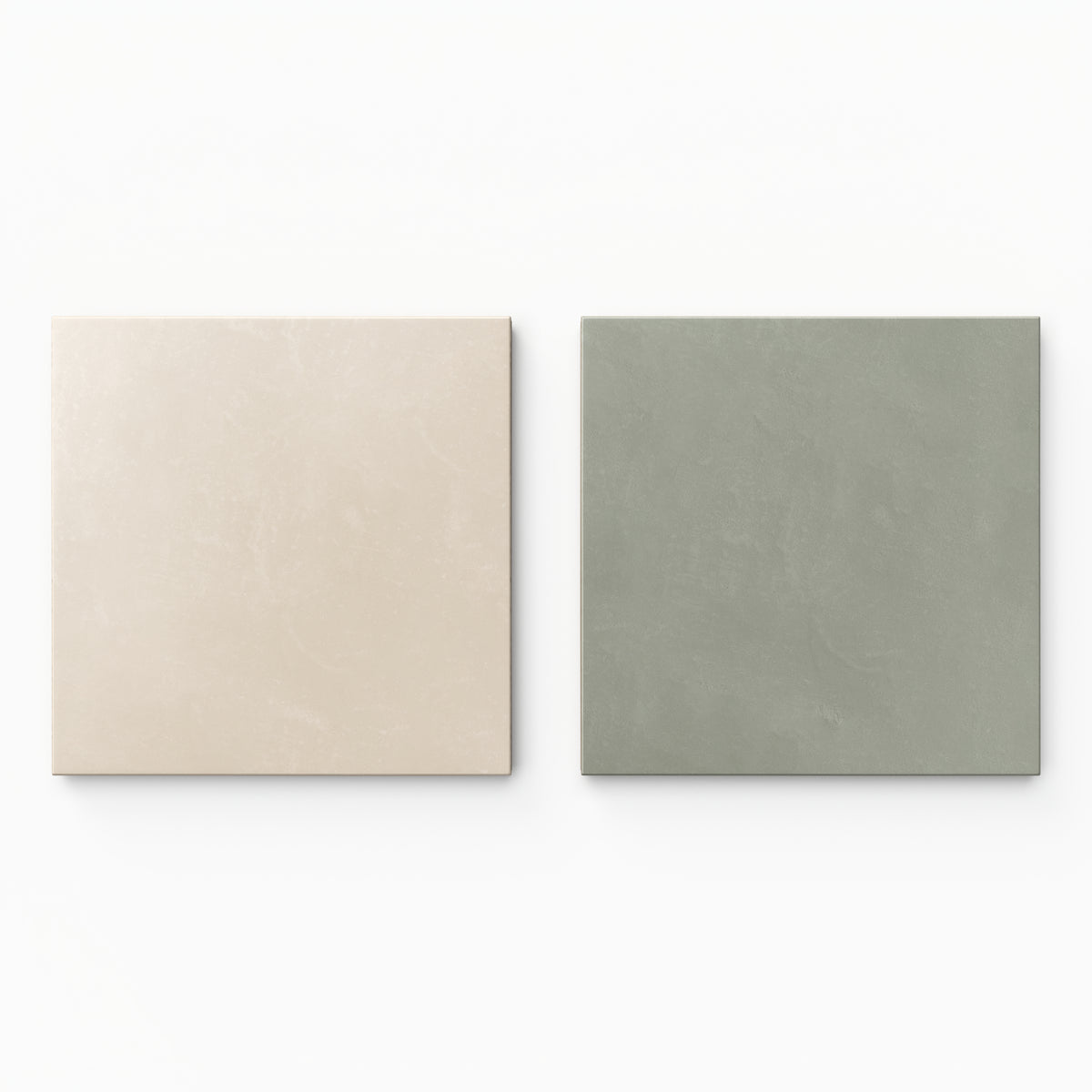 Isabel 6 x 6 Checkerboard Matte Porcelain Tile in Frosted Linen and Soft Sage