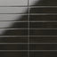 Glossy black rectangular wall tiles arranged in a staggered pattern with thin grout lines and a reflective ceramic finish.