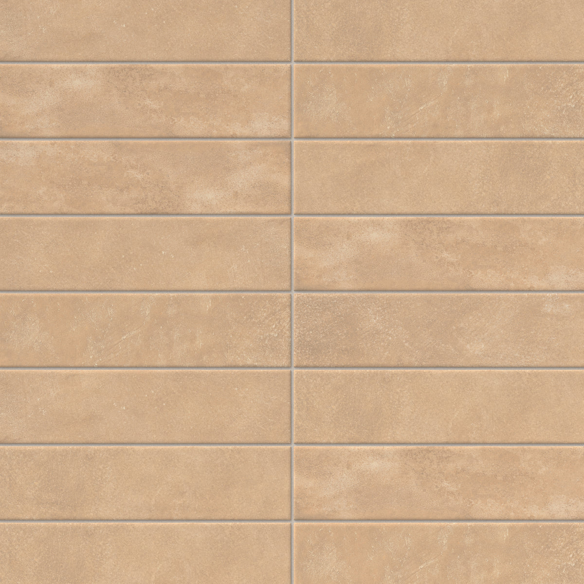 Rectangular porcelain tile in a matte finish with a smooth, lightly textured surface, featuring a light brown color with subtle tonal variation and a softly weathered appearance.
