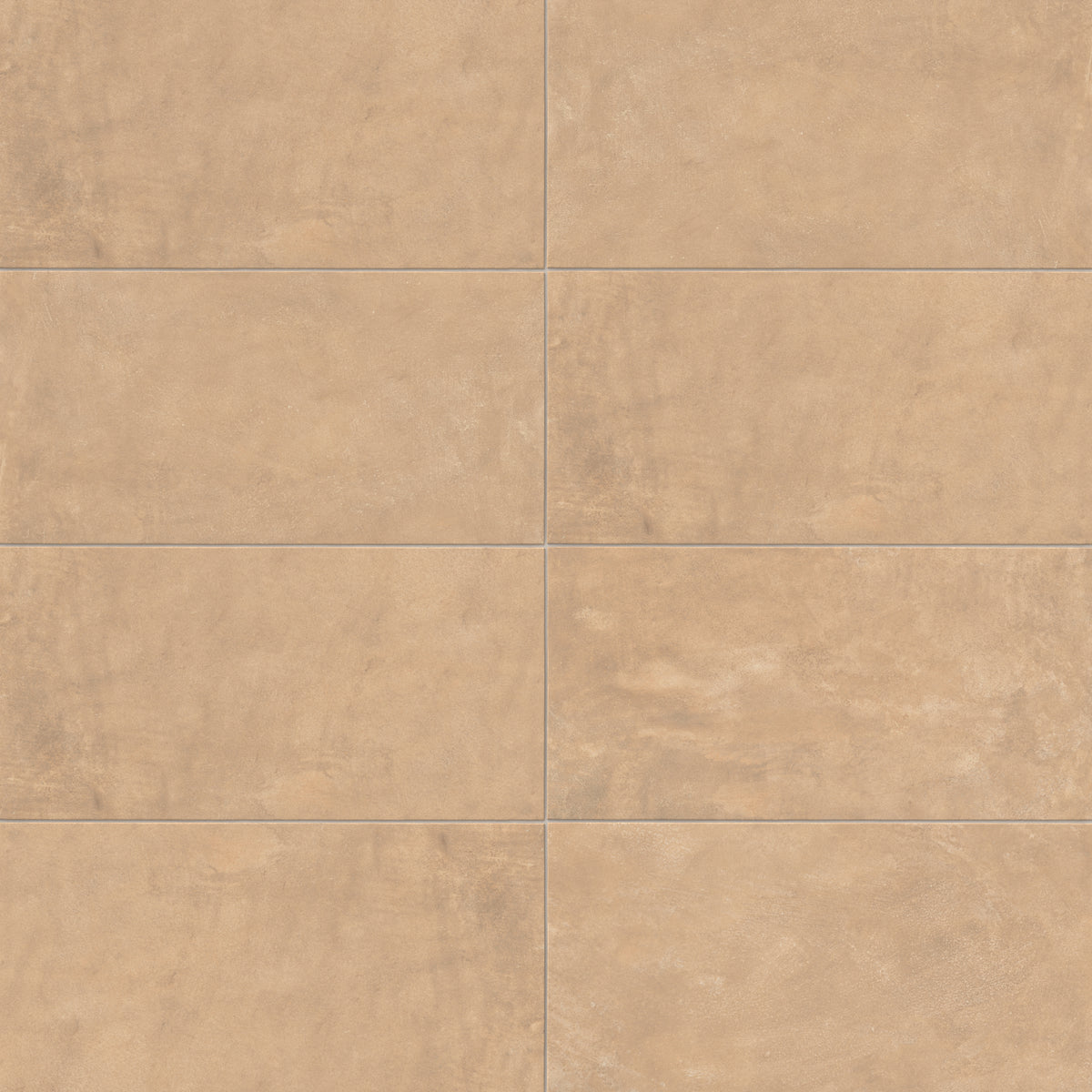 Rectangular porcelain floor tile in a matte finish with a smooth, lightly textured surface, featuring a yellow brown color with subtle natural variation.