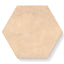 Hexagon porcelain tile in a matte finish with a smooth, lightly textured surface, featuring a warm light beige color with gentle tonal variation and subtle mineral speckling.