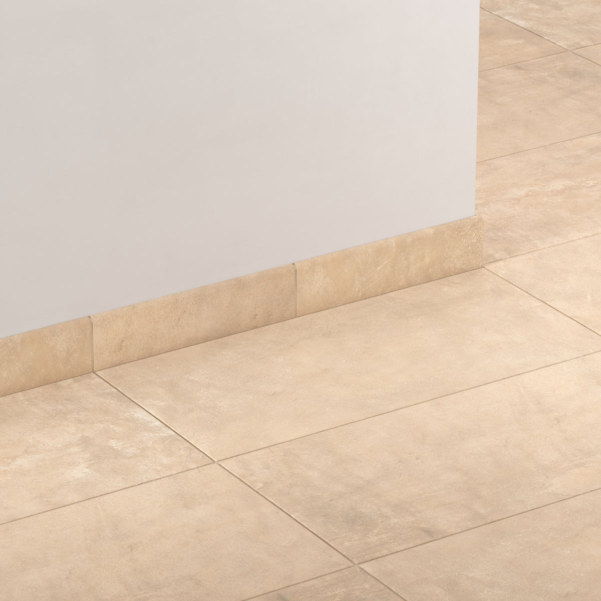 Kai 3 x 12 Bullnose Matte Porcelain Tile in Almond
