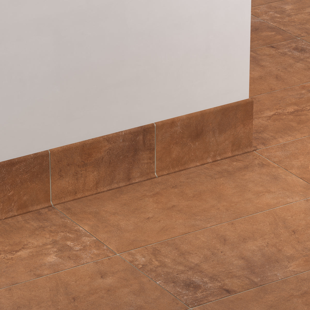 Kai 6 x 12 Cove Base Matte Porcelain Tile in Terracotta