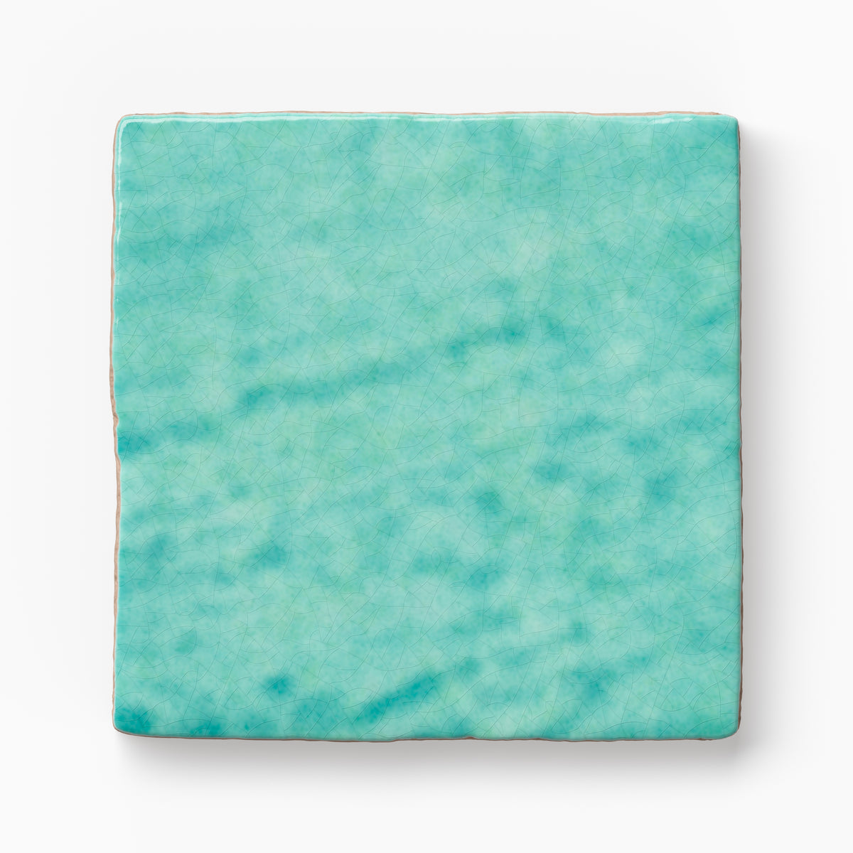 Amelia 4 x 4 Glossy Crackled Ceramic Tile in Aqua