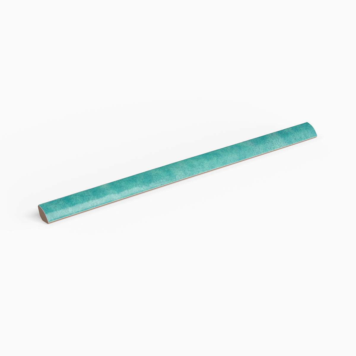 Amelia 0.5 x 8 Glossy Crackled Ceramic Rounded Edge Trim in Aqua