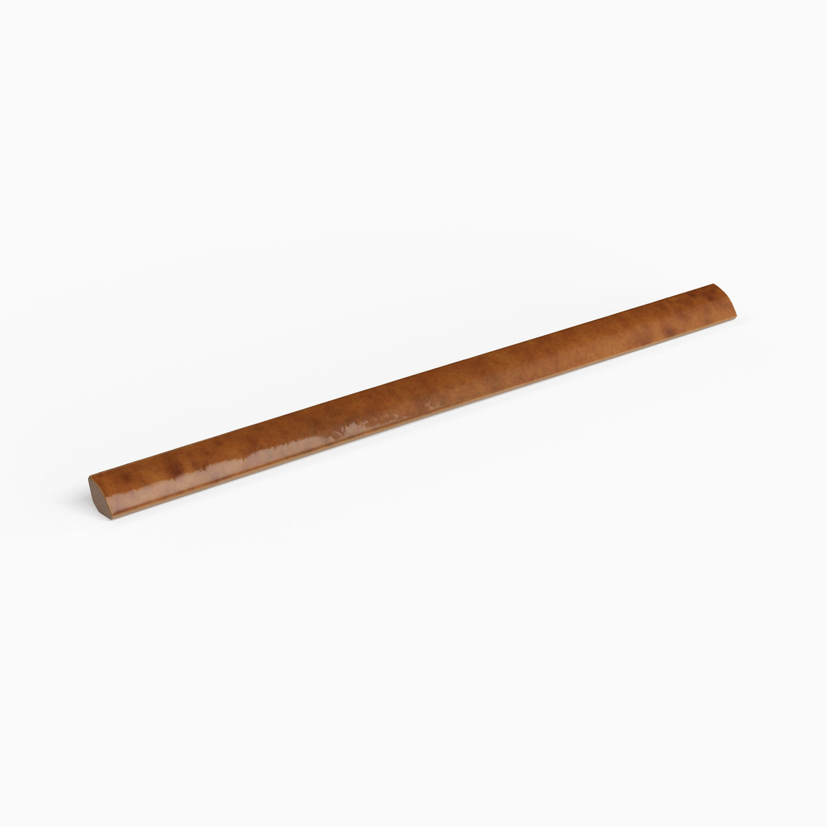 Amelia 0.5 x 8 Glossy Crackled Ceramic Rounded Edge Trim in Turmeric