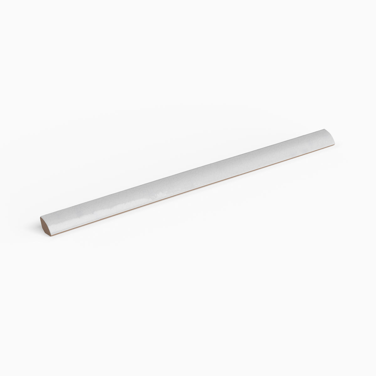 Amelia 0.5 x 8 Glossy Crackled Ceramic Rounded Edge Trim in White