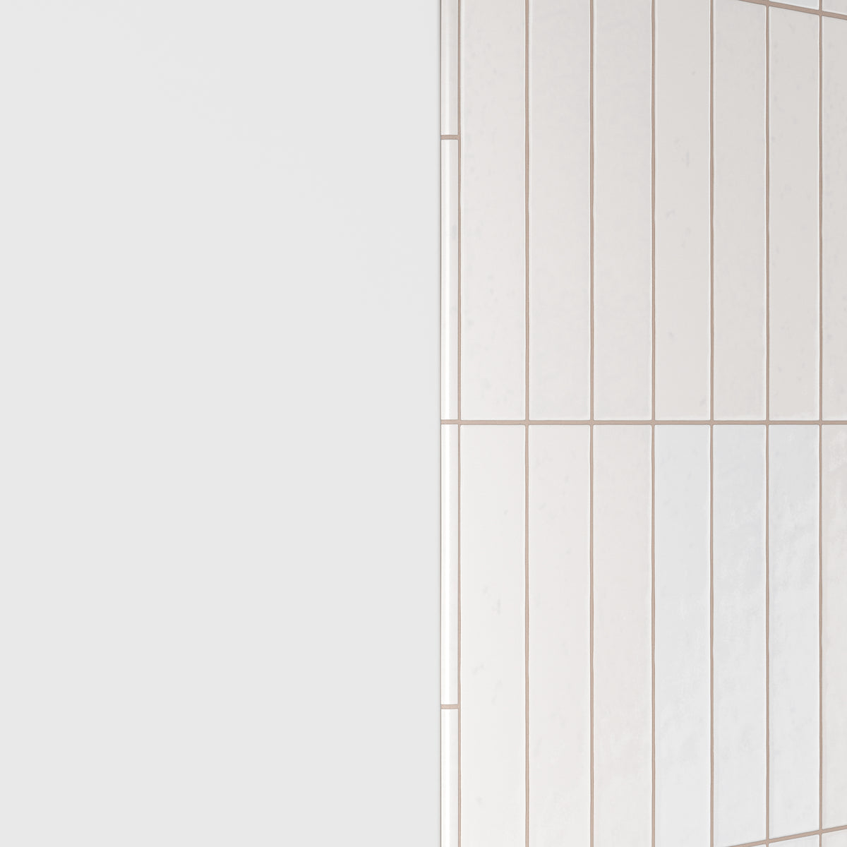 Amelia 0.5 x 8 Glossy Crackled Ceramic Rounded Edge Trim in White