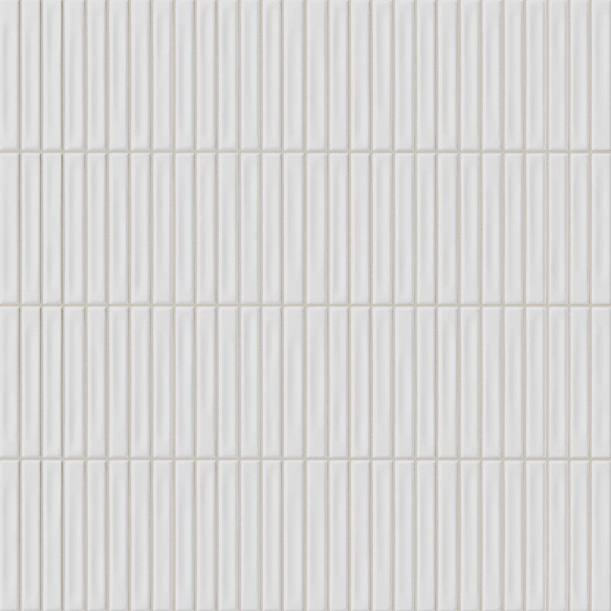 Kitkat mosaic-look tile in crisp white with an earthy matte finish and mineral- and clay-inspired tonal variation.