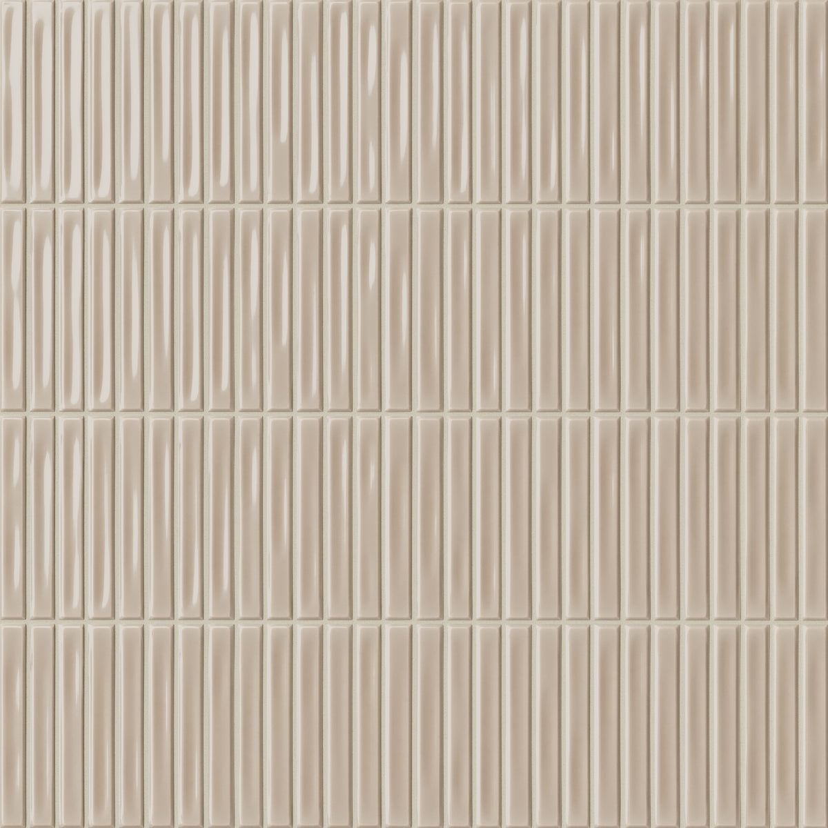 Kitkat mosaic-look tile in an indulgent taupe tone with a glossy finish and mineral- and clay-inspired tonal variation.
