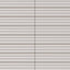 Reeded rectangular tile in a warm ash gray tone with a matte finish, continuous horizontal fluting, subtle tonal depth, and straight grout definition.