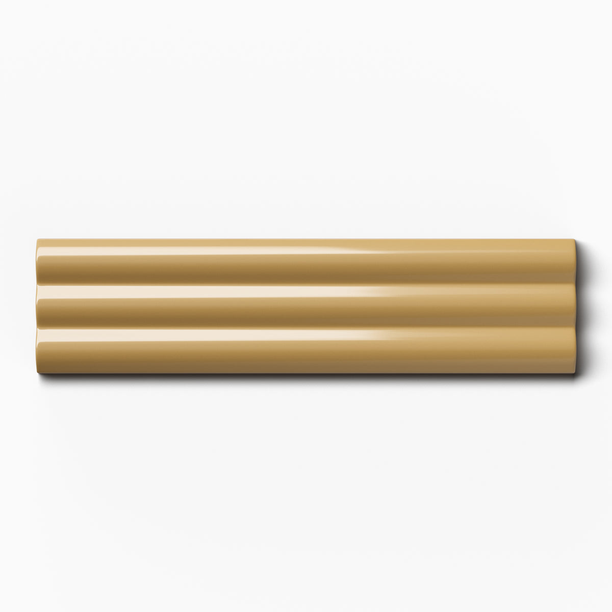 Mika 2.5 x 10 Glossy Ceramic Reeded Tile in Dijon