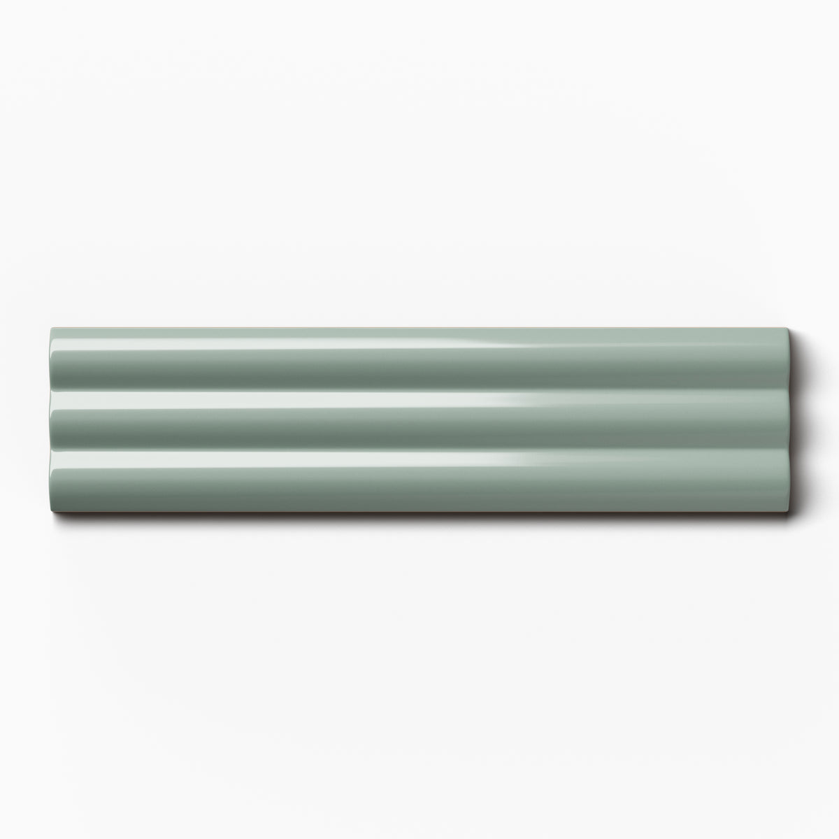 Mika 2.5 x 10 Glossy Ceramic Reeded Tile in Sage