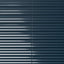 Ridged rectangular tile in a dark midnight blue tone with reflective handcrafted glaze variation, horizontal ribbed texture, and dramatic tonal depth.