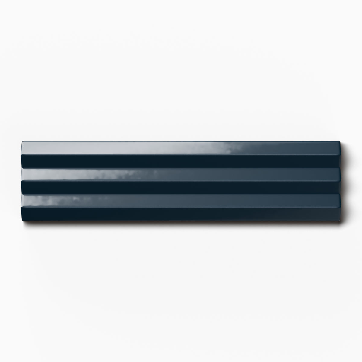 Mika 2.5 x 10 Glossy Ceramic Beveled Tile in Midnight