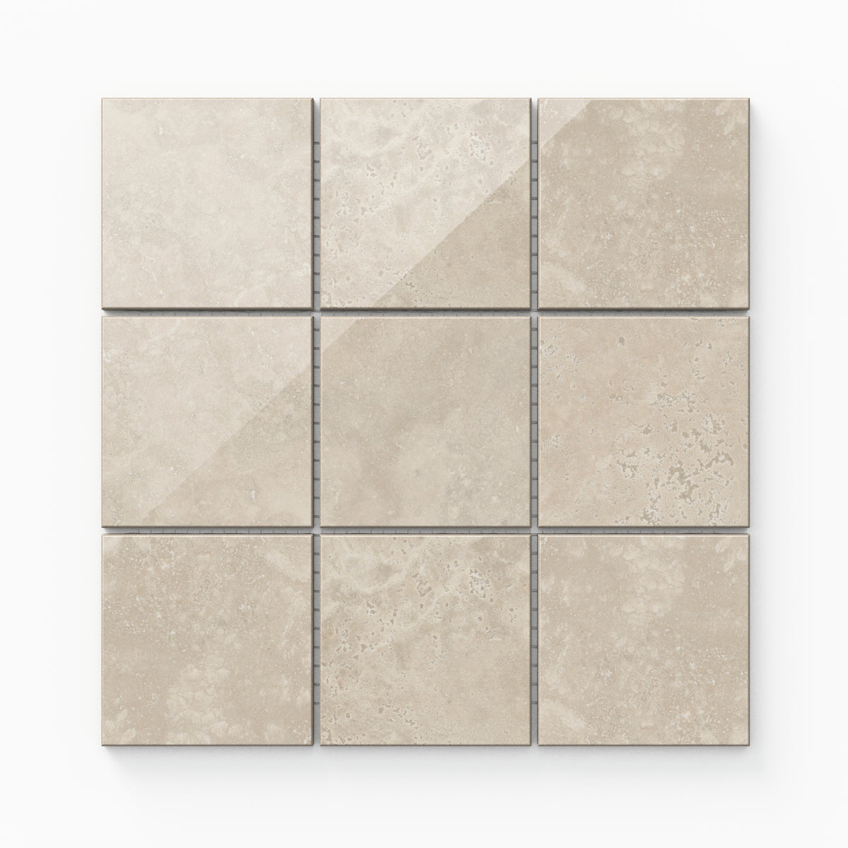 Leona 4 x 4 Polished Porcelain Mosaic Tile in Marfil
