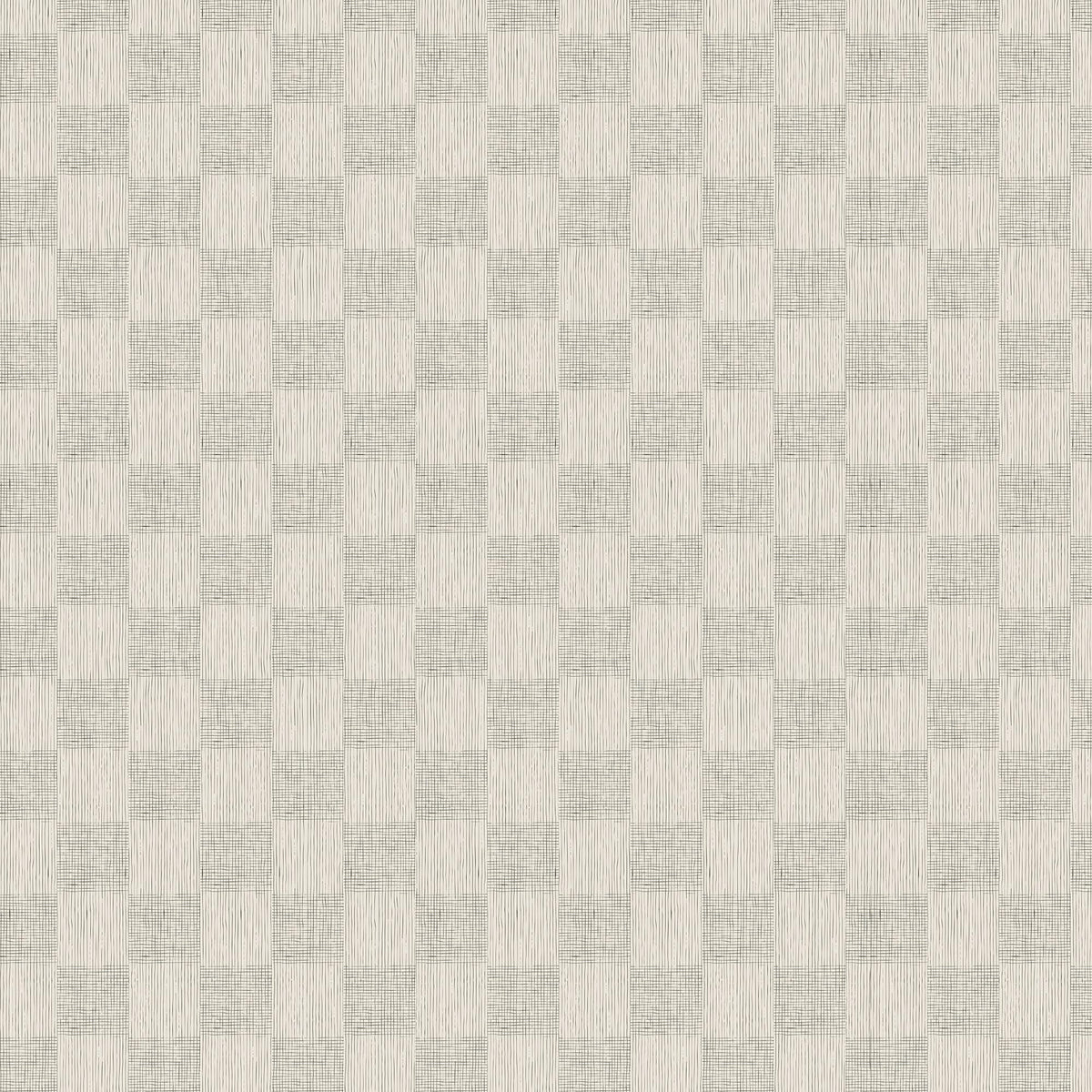 Warm off-white base and fine olive green woven geometric wallpaper with alternating vertical stripe and fine grid rectangles forming a subtle checkerboard pattern.