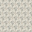 Botanical floral wallpaper with delicate hand-drawn leaves and wildflowers in bluish gray, beige, and soft brown tones set against an off-white field.