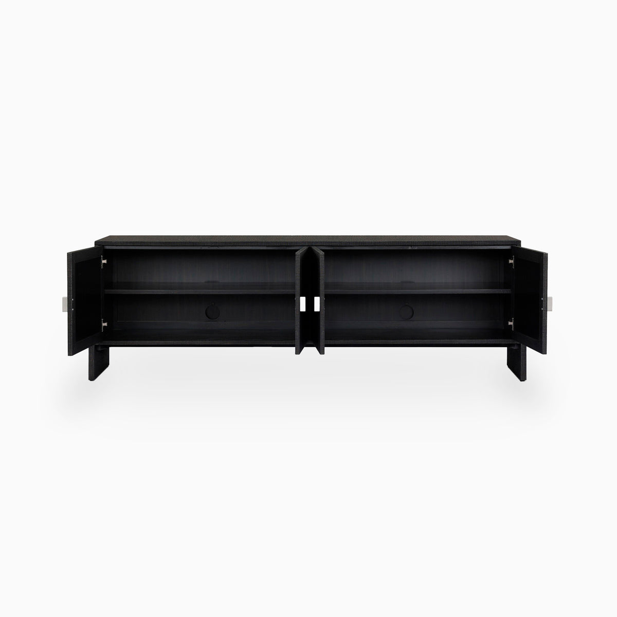 Bayfield Media Console in Black Linen