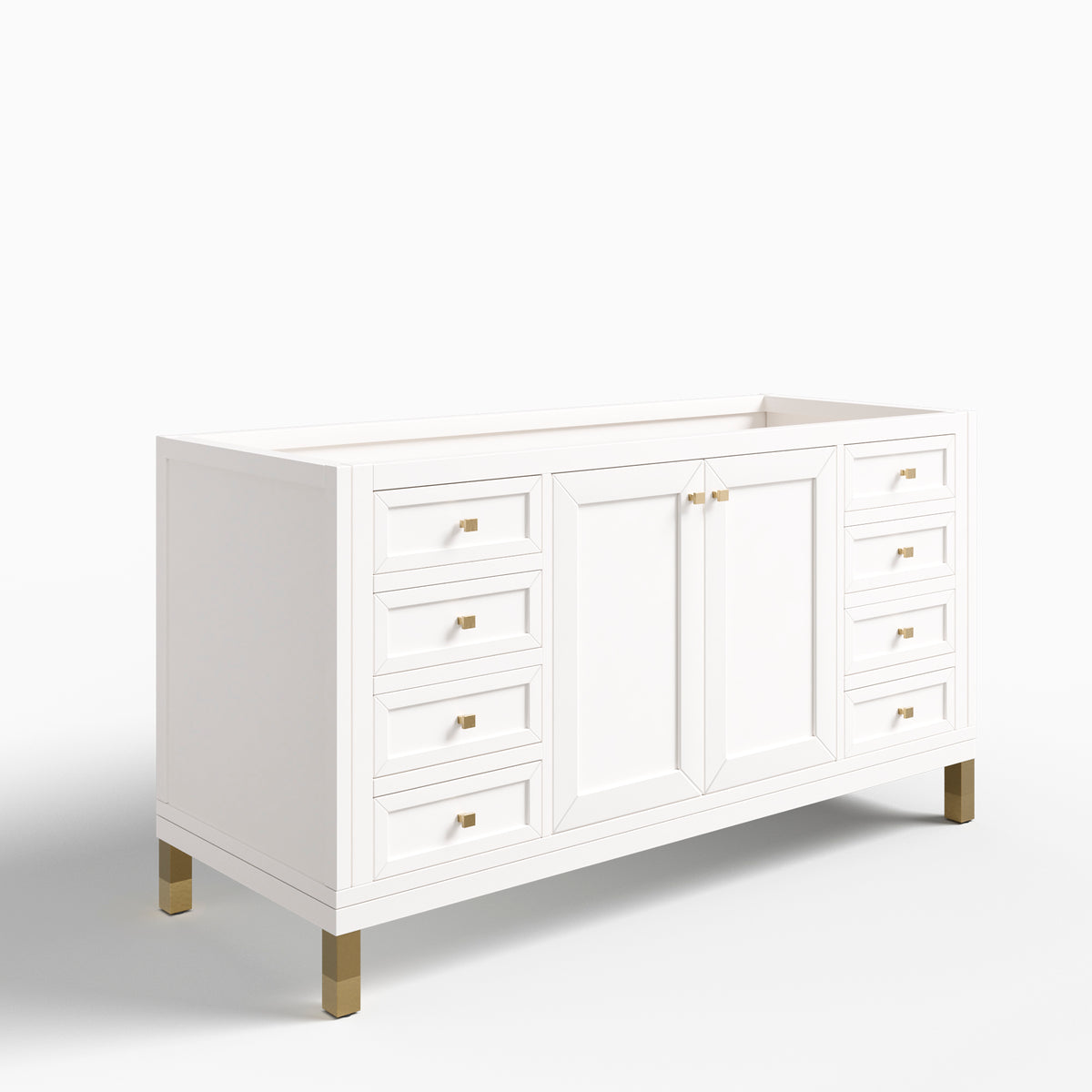 Janelle 60" Double Vanity in Glossy White