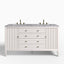 Sasha 60" Double Vanity in Bright White with 3 cm Carrara White Marble Top