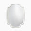 Quatrefoil-inspired wall mirror with a textured white resin frame, featuring soft contours and a sculptural silhouette for versatile interiors.