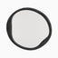 Round wall mirror with an organically contoured black metal frame, featuring a soft matte finish and sculptural curves for a bold modern accent.