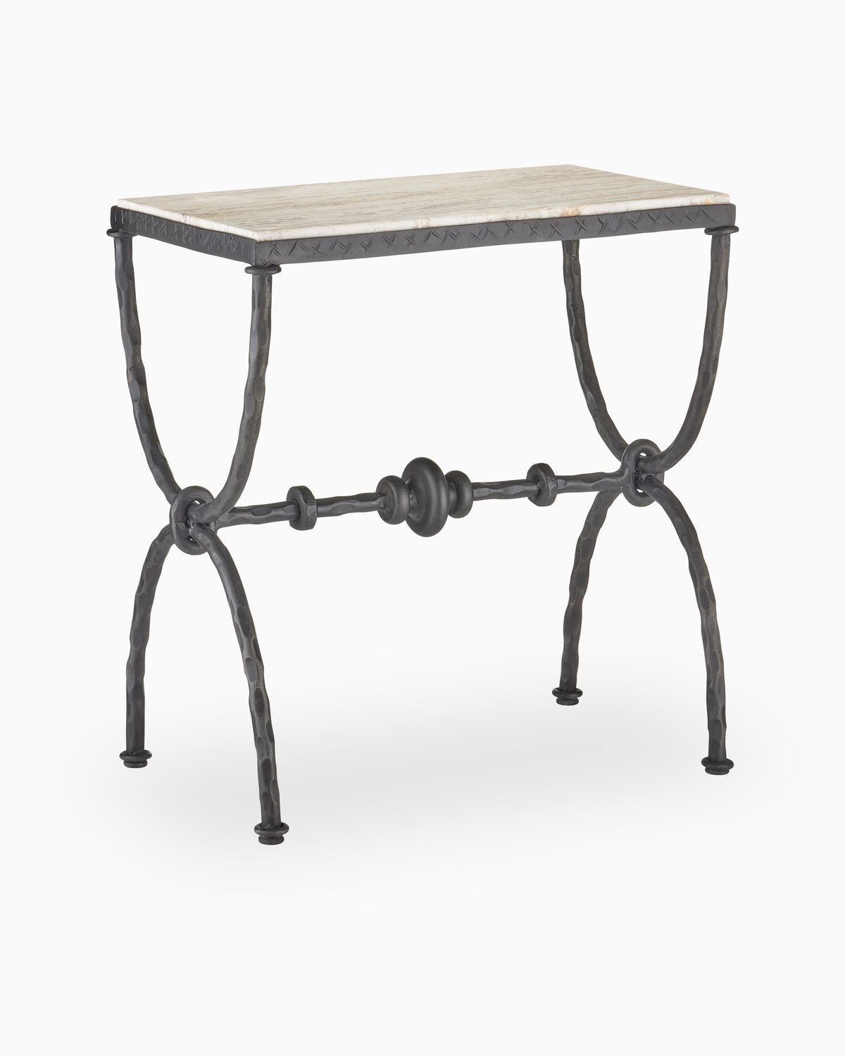 Radcliffe White Travertine Side Table
