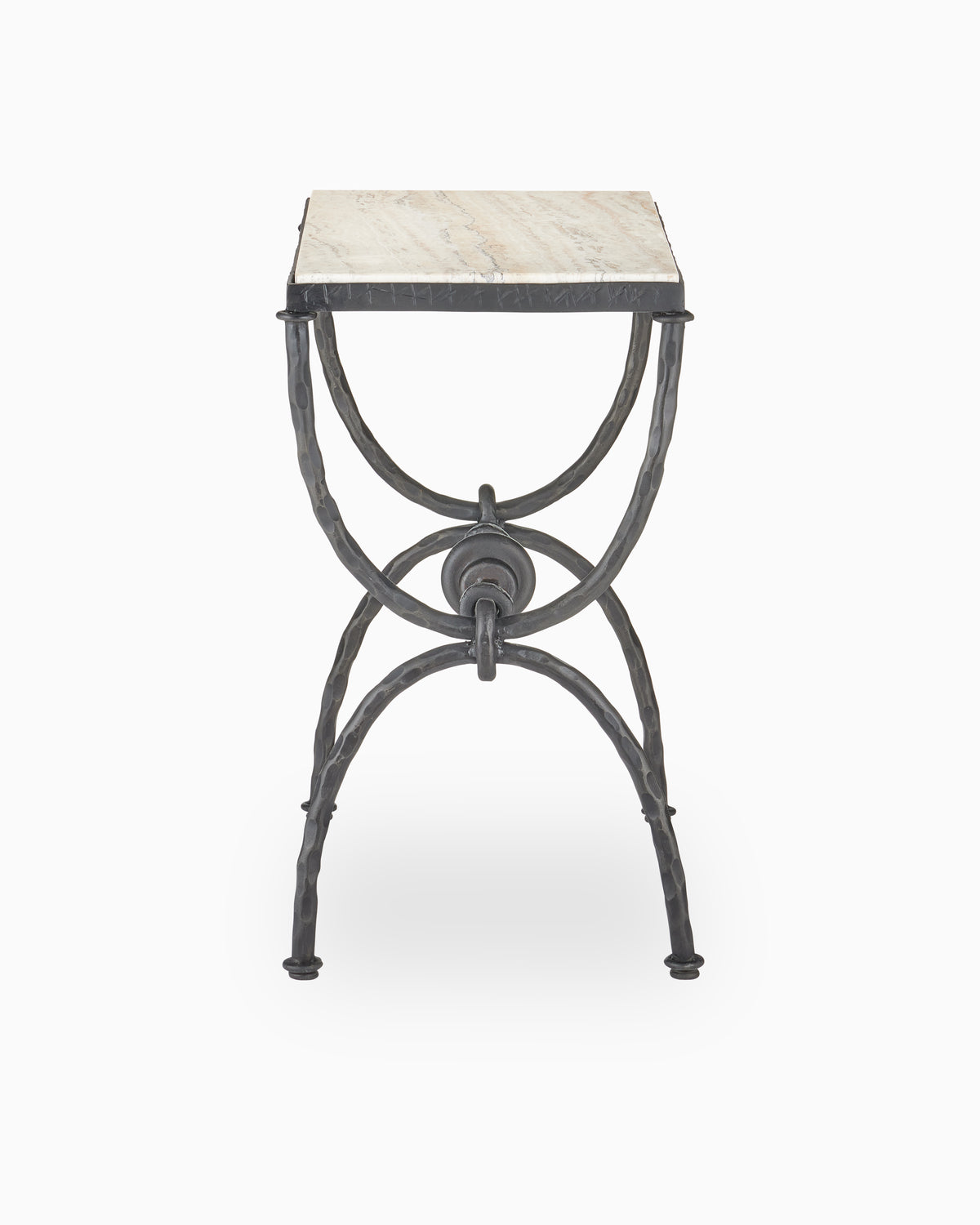 Radcliffe White Travertine Side Table