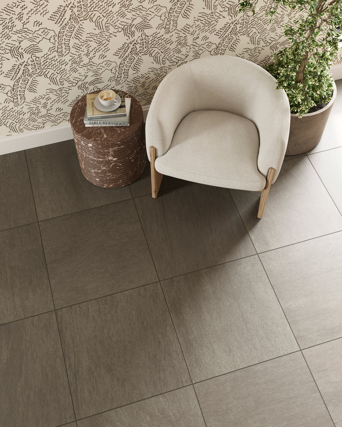 Brody 24 x 24 Matte Porcelain Tile in Dark Grey