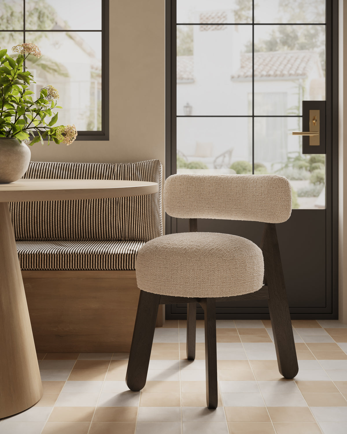 Yanna Dining Chair in Mocha/Bone