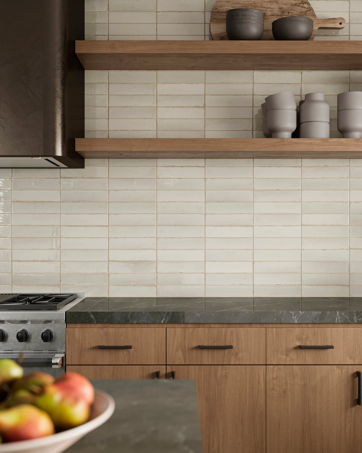 Mara 2 x 10 Glossy Ceramic Tile in Sheep's Wool