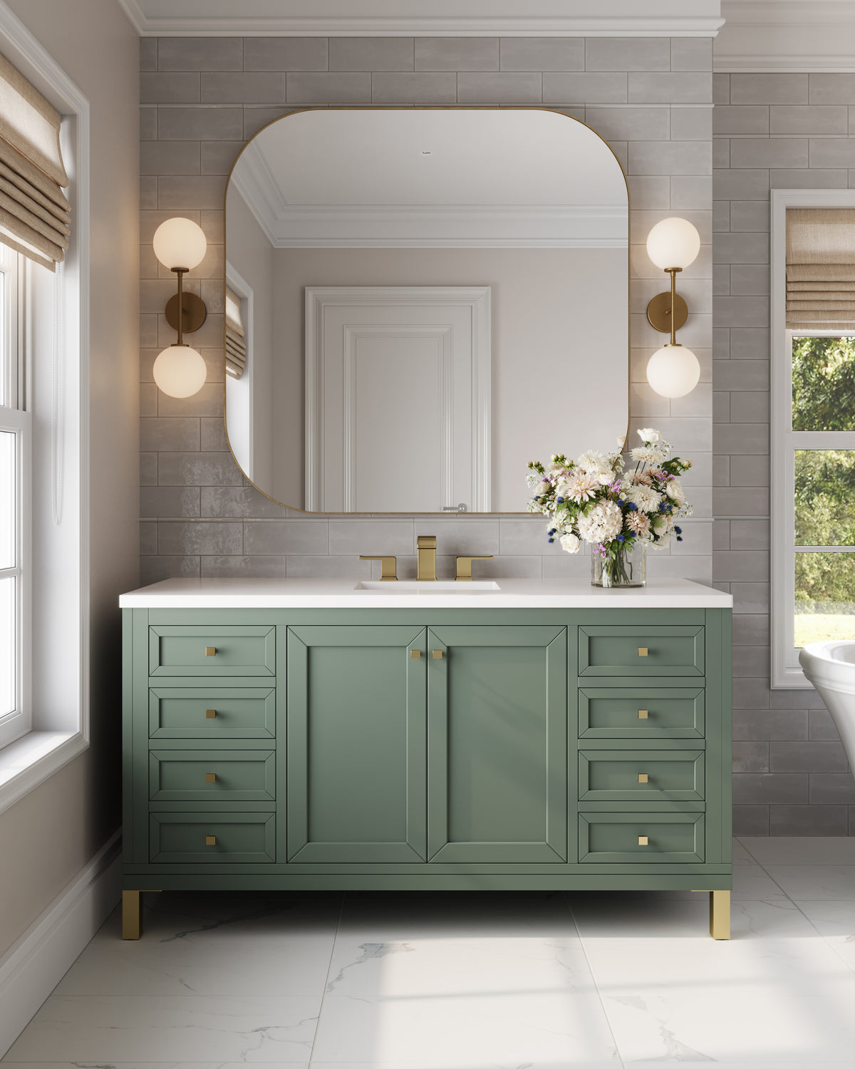 Josie 4 x 10 Glossy Ceramic Tile in Tender Gray