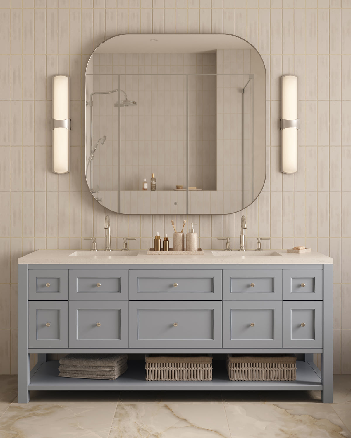 Kai 3 x 12 Glossy Porcelain Tile in Vintage White