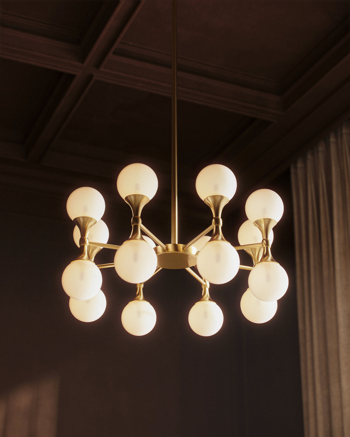 Nicholson Chandelier in Aged Brass